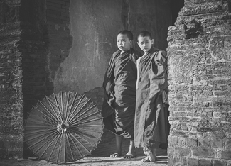 Novice Monks in Burma  Novice Monks in Burma