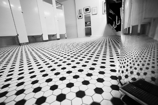 Men's restroom in a school converted to an art center Men's restroom in a school converted to an art center