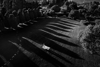 couple in the middle of long shadows