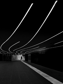 Curved lights on the ceiling Curved lights on the ceiling