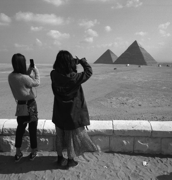 Photographing the Pyramids, Giza, Egypt, 2017