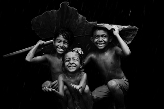 Enjoying the rain together Enjoying the rain together