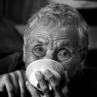 Bhutanese Man Drinking Bhutanese Man Drinking